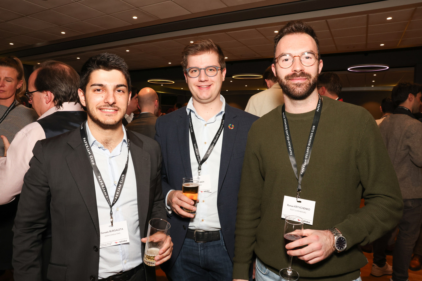 Gonzalo Burgaleta (Aion Consulting), Benoît Frisch (Be Fresh) and Roman Kryvchenko (Post Luxembourg). Photo: Marie Russillo/Maison Moderne