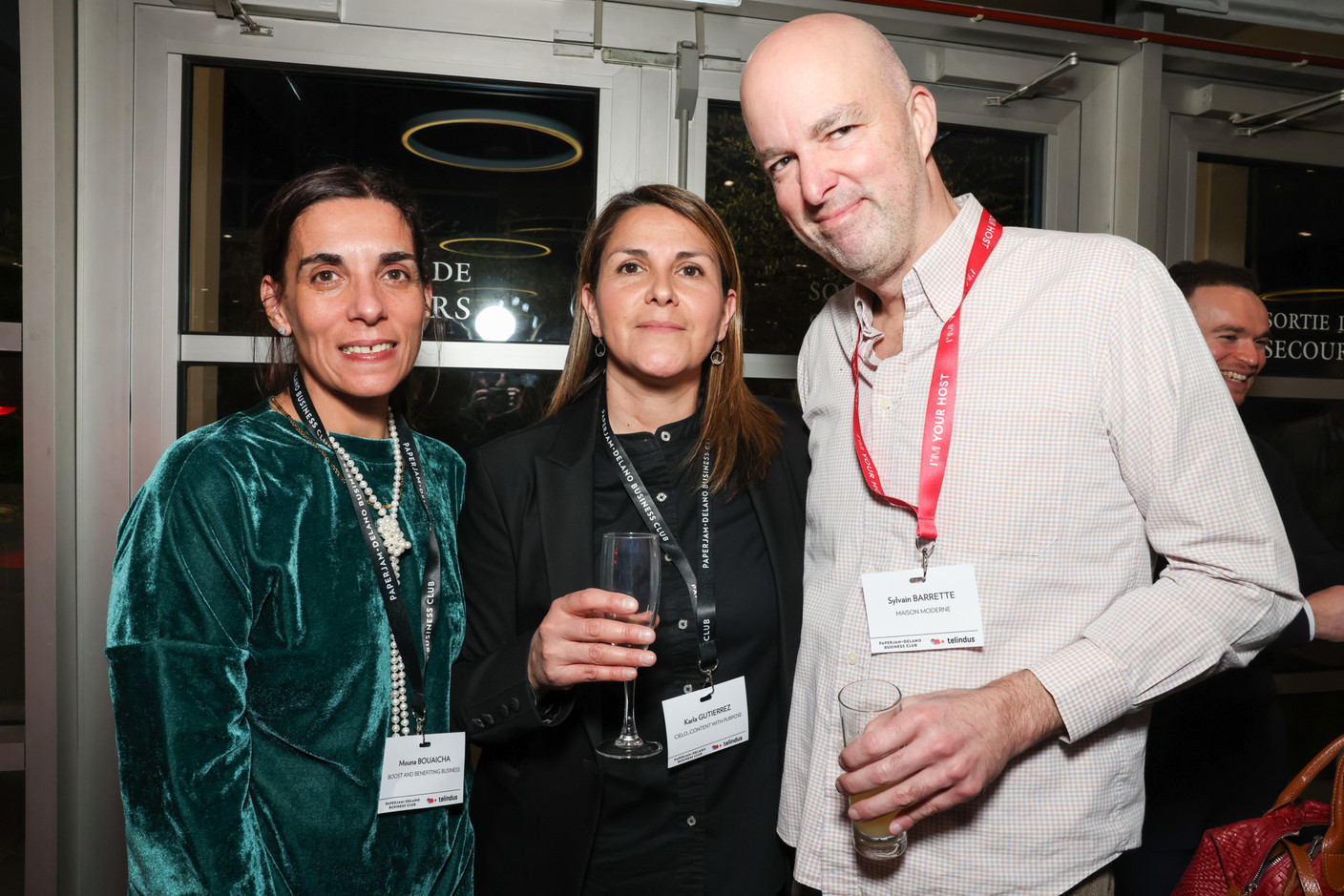 Mouna Bouaicha (Boost and Benefiting Business), Karla Gutierrez (Cielo_content with purpose) and Sylvain Barrette (Maison Moderne). Photo: Marie Russillo/Maison Moderne
