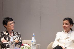 Sophie Dupin (partner at Elvinger Hoss Prussen) and Natasha Deloge (chef de service adjoint – innovation, payments, market infrastructure and governance at the CSSF) at the law firm’s inaugural fintech conference, held at the Spuerkeess, 17 September 2024. Photo: Elvinger Hoss Prussen