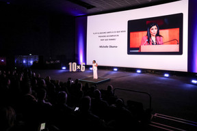 Djémaia Badji (BDA Global Services) at the 10x6 event “Entrepreneurship: Lessons learned,” organised by the Paperjam+Delano Business Club at Kinepolis Kirchberg, 21 May 2024. Photo: Marie Russillo/Maison Moderne