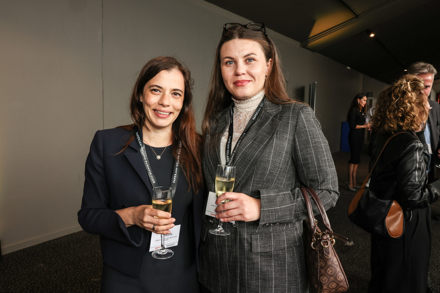 Lilia Mileva and Doina Sandu (LuxRelo | Immigration & Relocation Services) at the 10x6 event “Entrepreneurship: Lessons learned,” organised by the Paperjam+Delano Business Club at Kinepolis Kirchberg, 21 May 2024. Photo: Marie Russillo/Maison Moderne