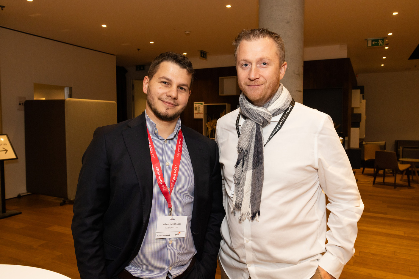 Valentin Morello (Paperjam Club) and Michael Latran (Building Consulting). Photo: Eva Krins/Maison Moderne