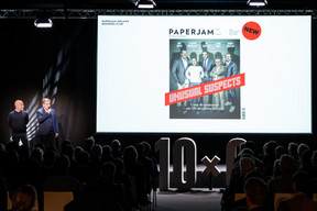 Pierre Théobald and Thierry Labro (Paperjam) at the 10x6 New European Bauhaus event on 24 April 2024, which saw the launch of the Paperjam Architecture+Real Estate special issue and the presentation of the Paperjam Unusual Suspects magazine. Photo: Laurent Sturm