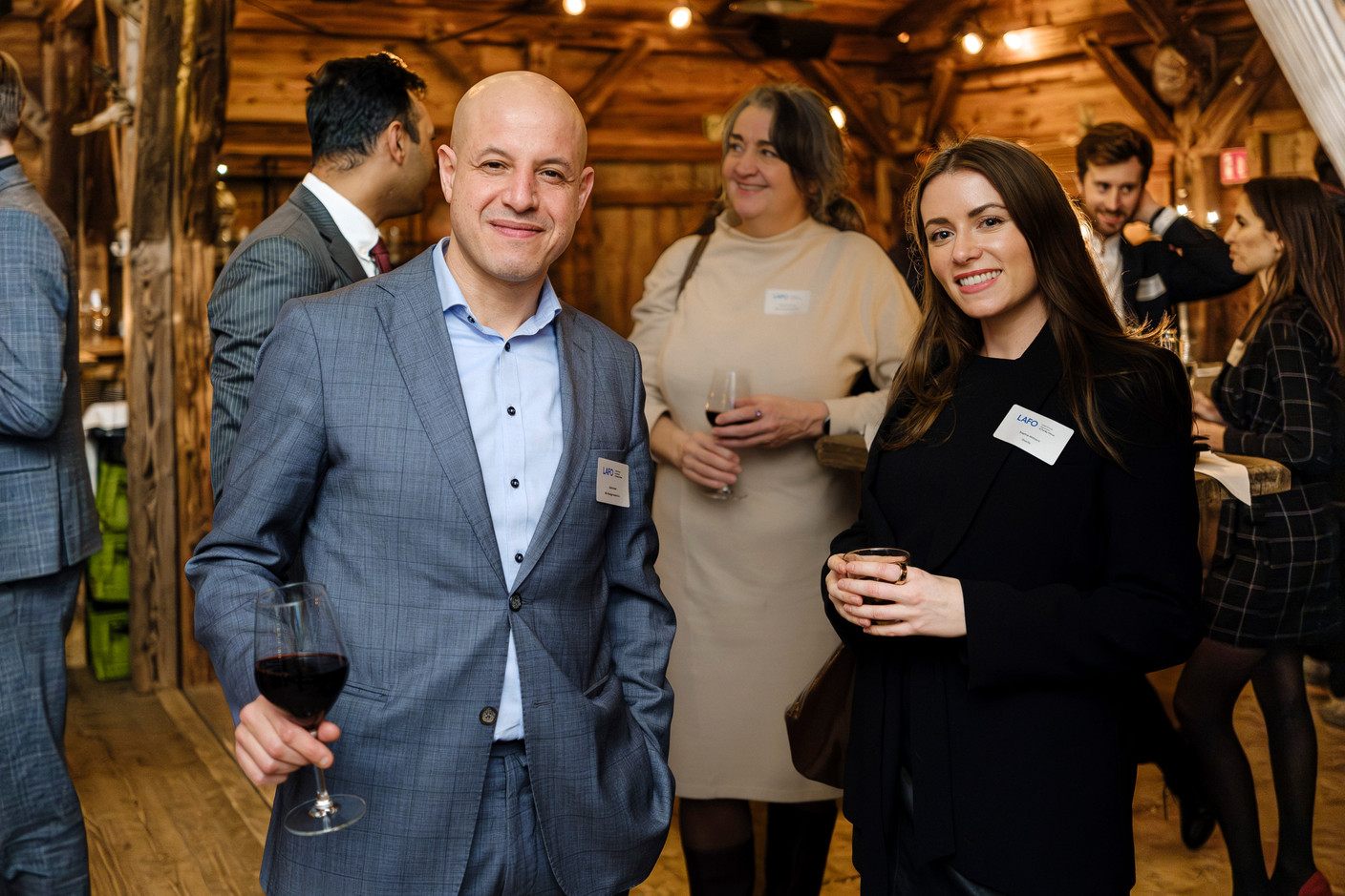 Sophia Withers (Docify) on the right, at Lafo’s winter cocktail at Brasserie Schuman, 11 February 2025. Photo: Pancake! Photographie