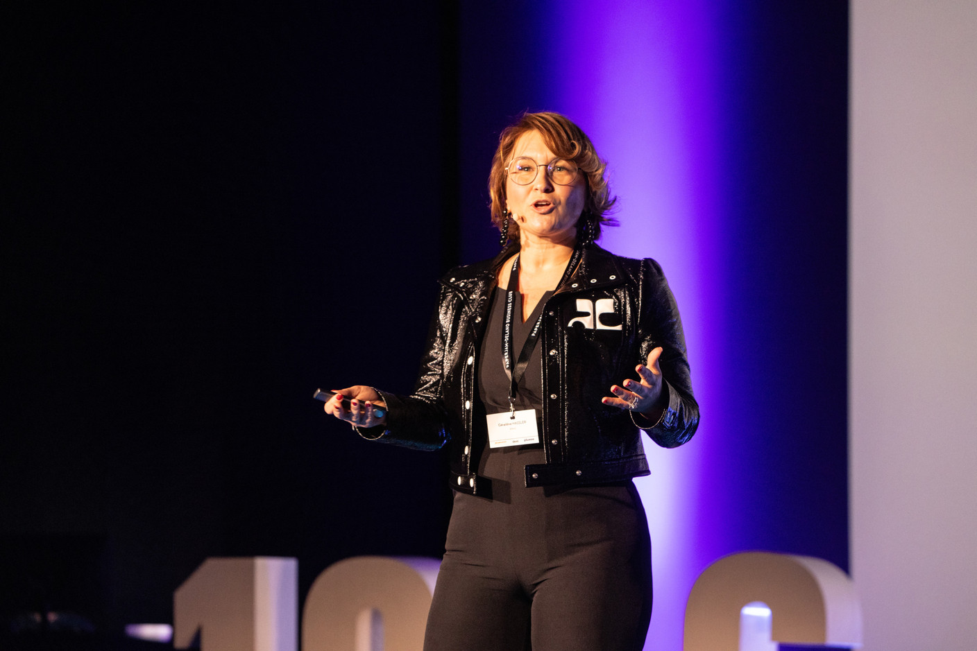 Geraldine Hassler (KPMG) spoke during the 10×6 event “Leading HR Managers’ Challenges 2024,” which was held on 24 January 2024. Photo: Marie Russillo/Maison Moderne