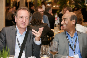 Pascal Dorban (S.F.C. Conseil Société Fiduciaire) and Ajit Mathew (Allégiance Focal Point) at a carousel lunch organised by the Paperjam+Delano Business Club at the Innside by Meliá restaurant, 17 May 2024. Photo: Studion Photography