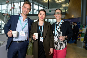 Loic Bacquelaine (Elvinger Hoss Prussen), Romée Mathis (Elvinger Hoss Prussen) and Eva Brauckmann (Elvinger Hoss Prussen) at the Alfi Global Asset Management Conference in Kirchberg, 26 March 2025. Photo: Nader Ghavami