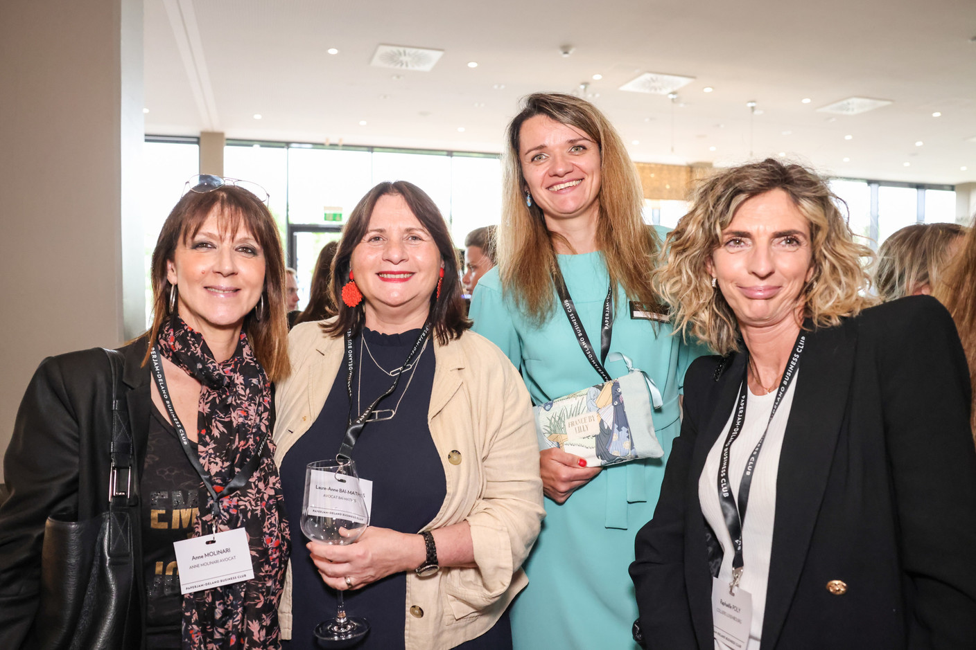 Anne Molinari (Anne Molinari Avocat), Laure-Anne Baï-Mathis), Olga Frolova (Hôtel Légère) and Raphaëlle Poly (Colliers Luxembourg) at the Let's Taste: Flavors of Rosés tasting event, organised by the Paperjam+Delano Business Club at the Hôtel Légère Luxembourg, 23 May 2024. Photo: Marie Russillo / Maison Moderne