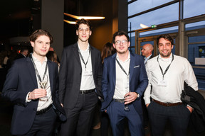 Yannick Grehten (Lalux Assurances), Pit Wagner (DKV Luxembourg), Olivier Theis (Lalux Assurances) and Valentin Martin (PWC Luxembourg) at the Paperjam+Delano Business Club’s 10x6 event on CIO challenges, 26 March 2024. Photo: Marie Russillo/Maison Moderne