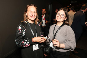 Claire Ledoux and Salomé Ourth (Orange Luxembourg) at the Paperjam+Delano Business Club’s 10x6 event on CIO challenges, 26 March 2024. Photo: Marie Russillo/Maison Moderne