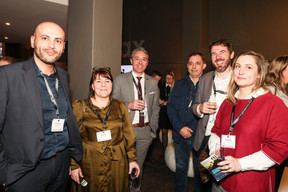 Majid Djella (Banque Raiffeisen), Aude Thiry (Société Générale), Sébastien Pagnon (Rcube - H2H), Renaud Dumas (CFL) and Cindy Wyart (Rcube). Photo: Marie Russillo/Maison Moderne