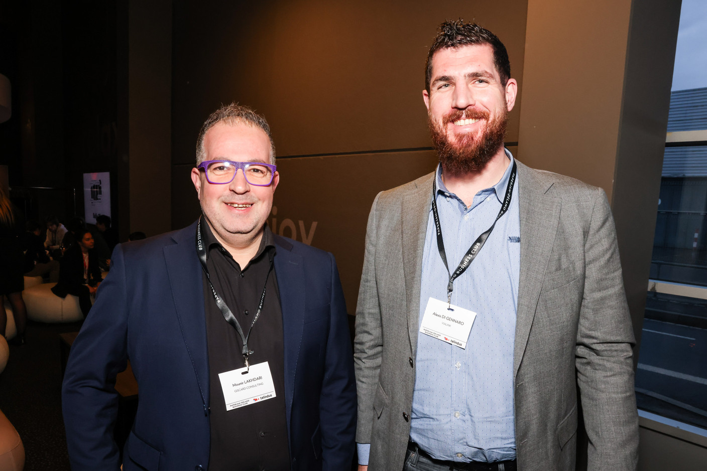 Mounir Lakhdari (Giscard Consulting) and Alexis Di Gennaro (Vialink) at the Paperjam+Delano Business Club’s 10x6 event on CIO challenges, 26 March 2024. Photo: Marie Russillo/Maison Moderne