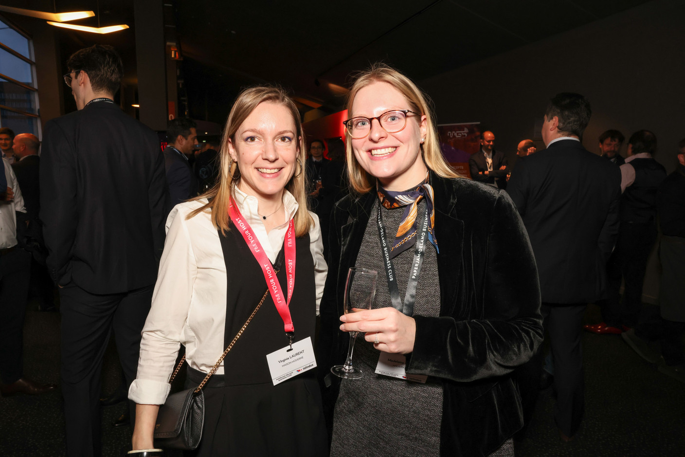 Virginie Laurent (Paperjam+Delano Business Club) and Madeleine Mahoux (Anderson Wise) at the Paperjam+Delano Business Club’s 10x6 event on CIO challenges, 26 March 2024. Photo: Marie Russillo/Maison Moderne