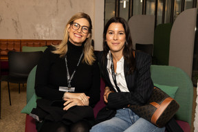 Christine Kuenzle and Alison Robin (Enovos) at the Paperjam Club’s off-the-record marcom event held at The Office-City, 15 October 2024. Photo: Eva Krins/Maison Moderne