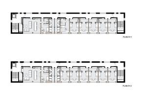 1st and 2nd floor plans. Illustration: BENG Architectes-Associés