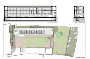 Sections and site plan. Illustration: BENG Architectes-Associés.