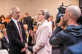 Roly Keating (directeur général de la British Library) et Sam Tanson (ministre de la Culture) ((Photo: Edouard Olszewski))
