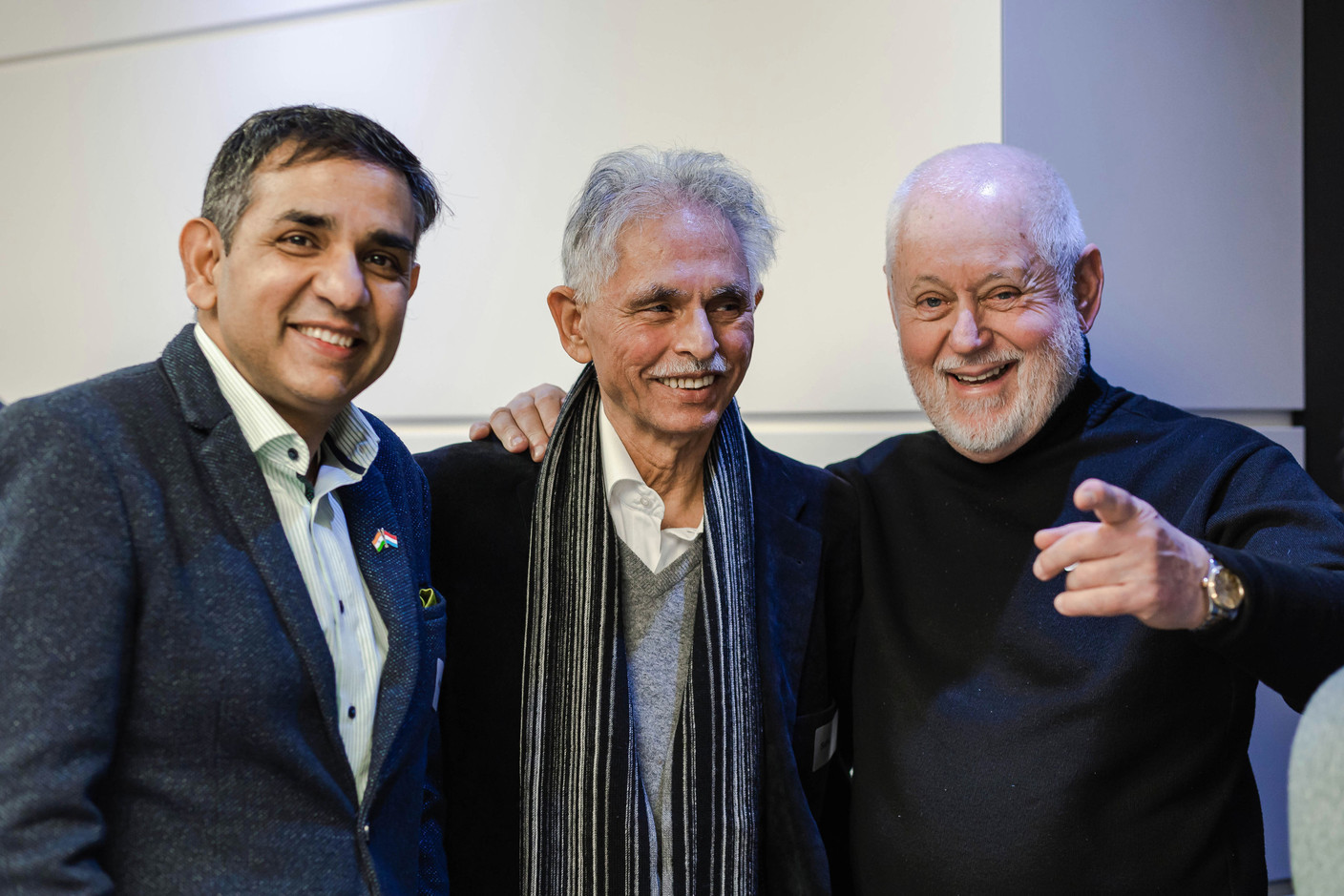 Aditya Sharma, Sudhir Kumar Kohli and Paul Schonenberg at the India-Luxembourg taxation event, 24 January 2024.  Photo: Marcela Hernoux / IBCL