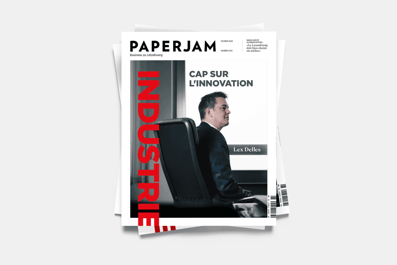 Lex Delles, en une du nouveau Paperjam. (Photo: David Laurent. Direction artistique: Serge Ricco)