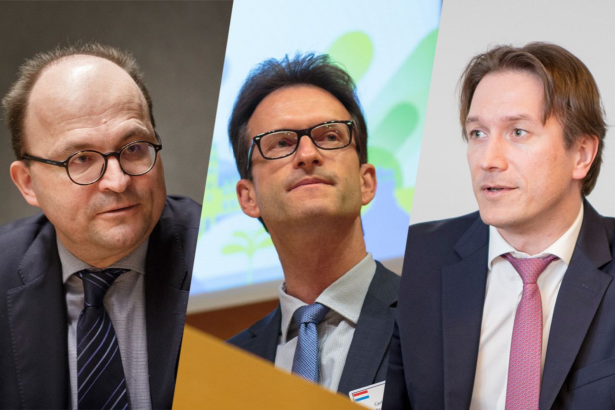 Tom Wirion, director-general of the Chamber of Trades, Carlo Thelen director-general of the Chamber of Commerce and Jean-Paul Olinger of the UEL look at the impact of the rising inflation in Luxembourg following Statec's revised forecast. Photo: Maison Moderne archive