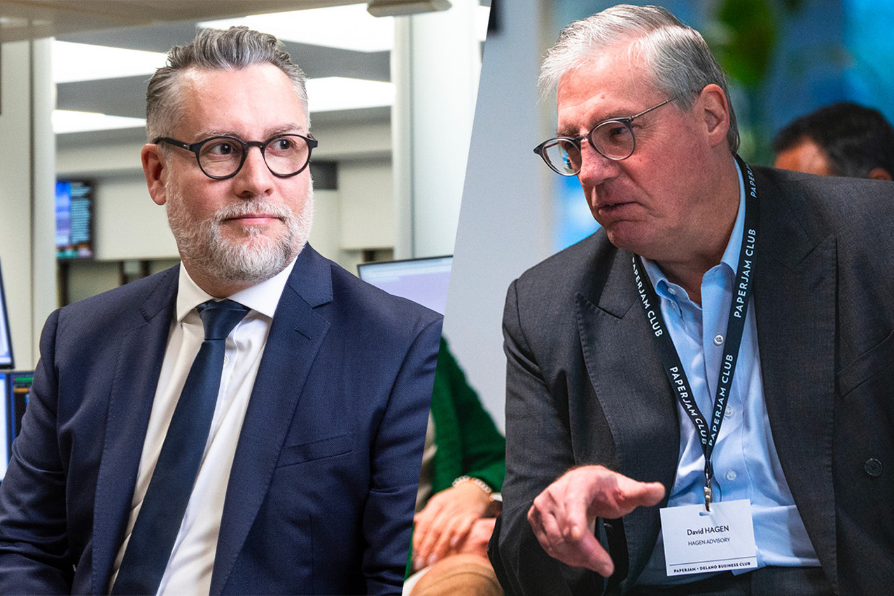 Pour le Ciso de la Bil Nicolas Remarck (à gauche) et le consultant David Hagen, Nis2 marque un tournant majeur dans la culture de la cybersécurité européenne. (Photos: Guy Wolff et Eva Krins/Maison Moderne/Archives)