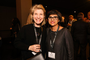 Sahar Azari (Saharchitects), on right, at the 10×6 female founders event in Kinepolis on 27 February 2024 Photo: Eva Krins / Maison Moderne