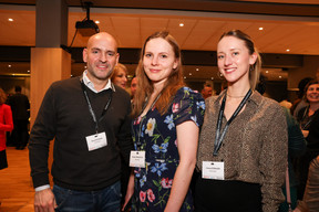 Raoul Mulheims, Violetta Zhdanovch and Victoria Döringer (Finologee) at the Paperjam+Delano Business Club’s 10×6 female founders event in Kinepolis on 27 February 2024. Photo: Eva Krins / Maison Moderne