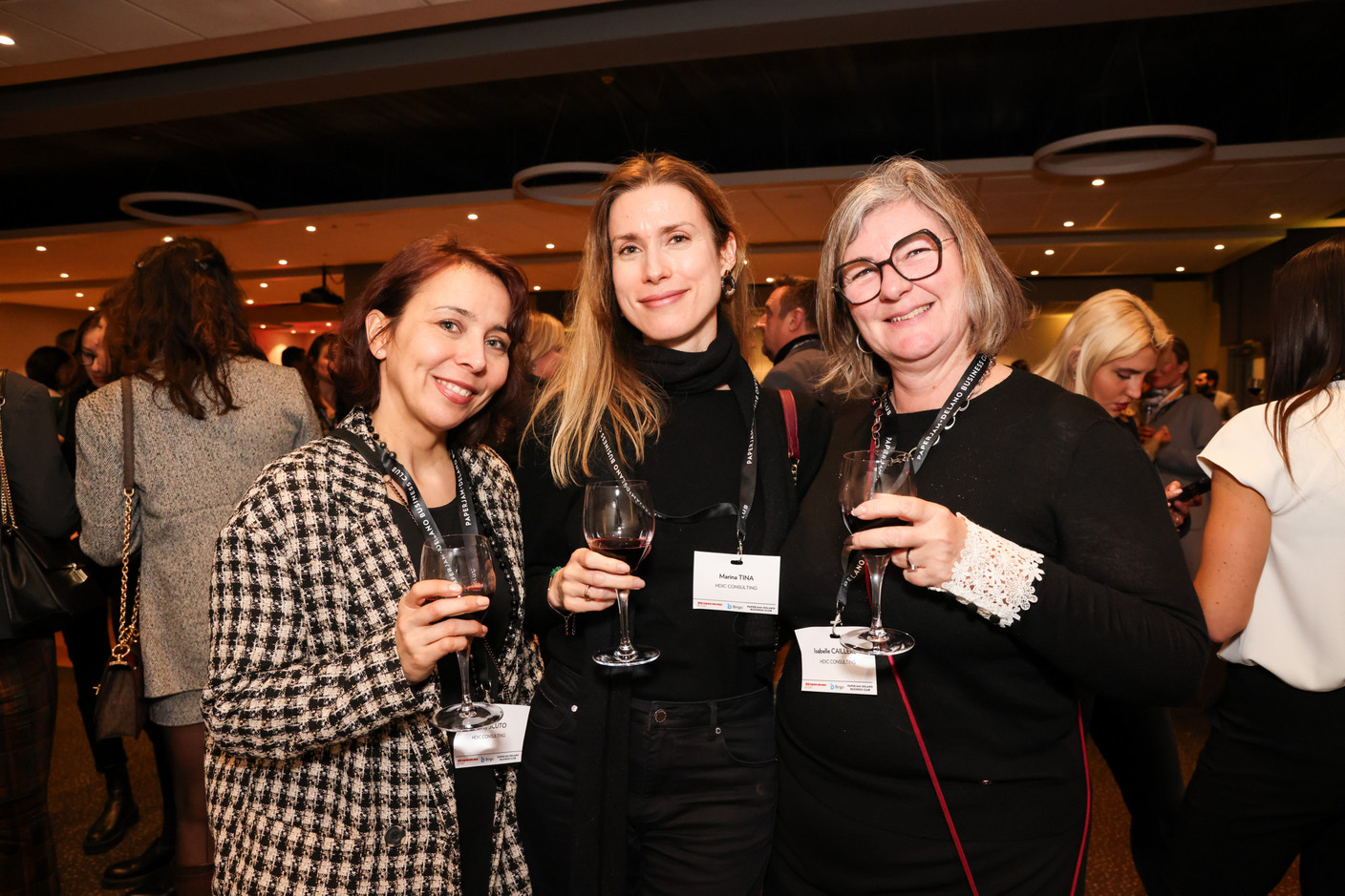 Audrey Scuto, Marina Tina and Isabelle Cailleret (HDIC Consulting) at the 10×6 female founders event in Kinepolis on 27 February 2024. Photo: Eva Krins / Maison Moderne