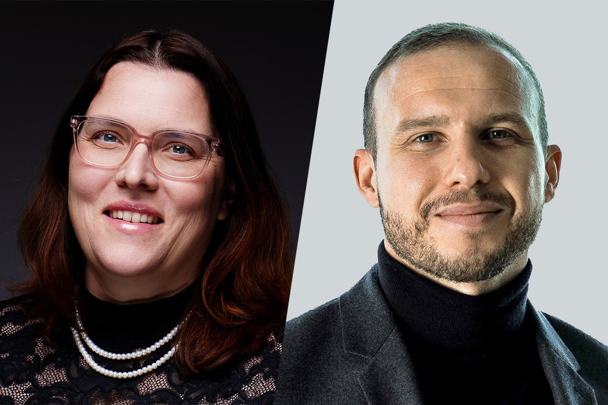 Carole Schmidt (left) is knowledge counsel, financial services regulatory at A&O Shearman; Baptiste Aubry (right) is partner, head of financial services regulatory. Photos: A&O Shearman. Montage: Maison Moderne
