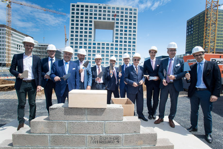 La première pierre du futur siège d’Intesa Sanpaolo a été posée vendredi 12 juillet. (Photo: Nader Ghavami)