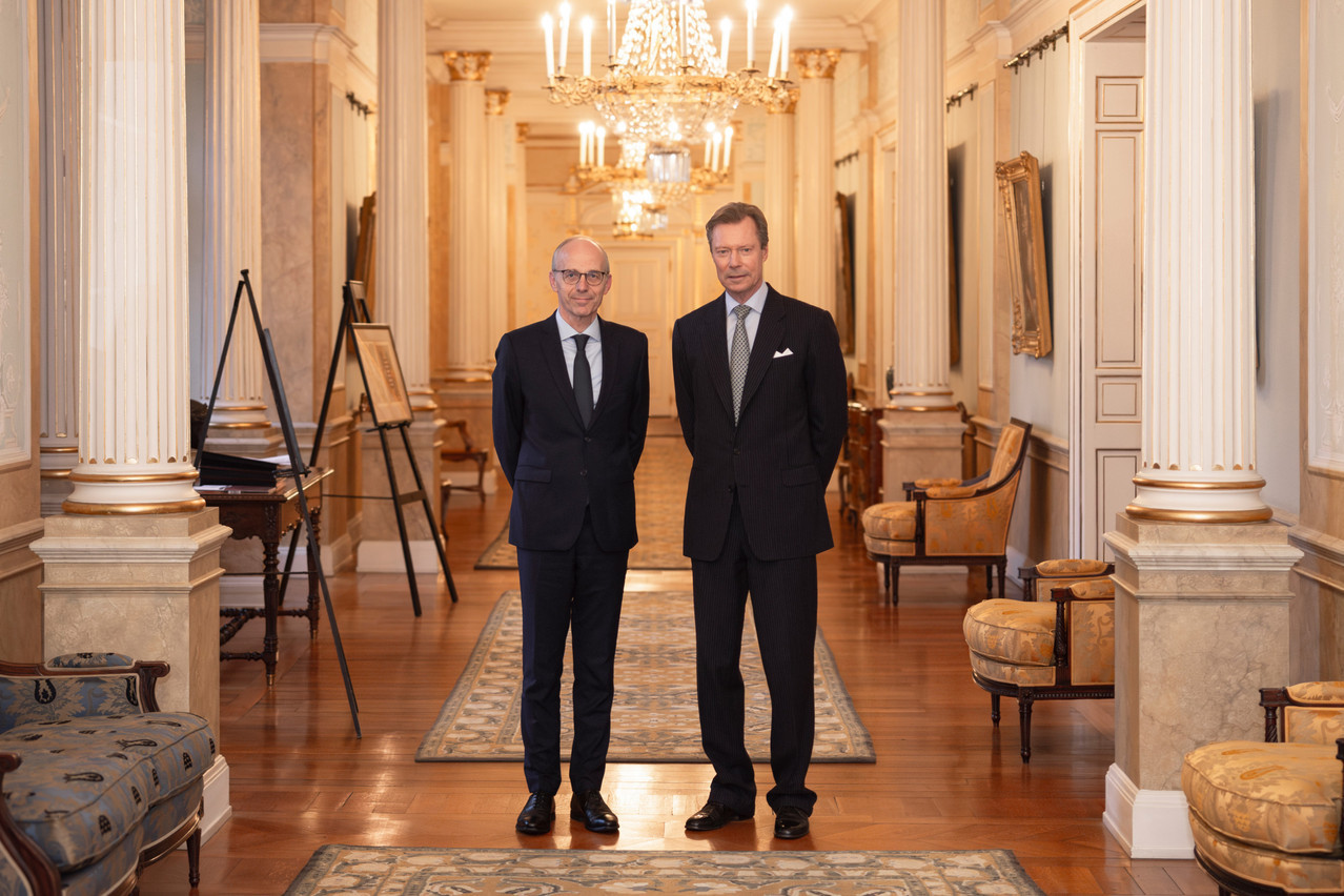 The grand duke received the formateur, Luc Frieden (CSV, on the left), on Wednesday 15 November 2023. Photo: Maison du Grand-Duc