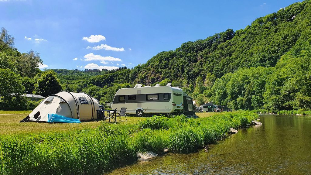 A riverside pitch at Luxembourg’s Camping du Moulin, near Bourscheid, both an attractive holiday spot and a real estate asset. Photo: Camping du Moulin