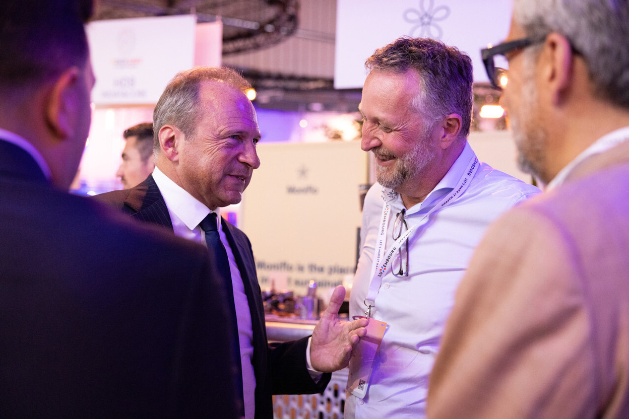 Georges Bock, CEO and co-founder of Investre, pictured here alongside finance minister Gilles Roth. The company says demand for fund tokenisation is shifting from pilot projects to production across Europe's investment fund industry. (Photo: Eva Krins/Maison Moderne /archives)