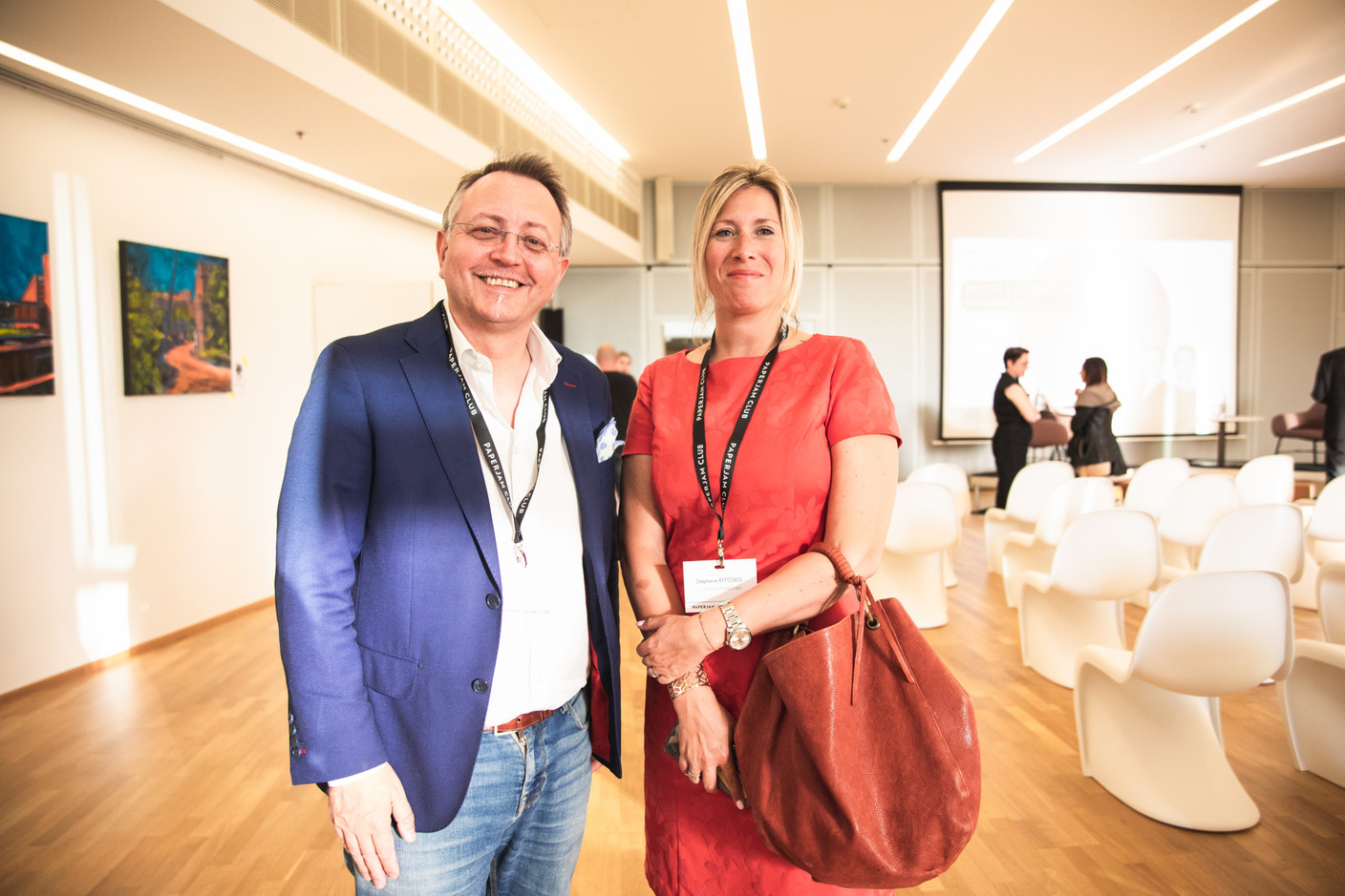 Pedro Catilho (Verbalius) et Stéphanie Kitoskis (Hudson Luxembourg) (Photo: Eva Krins/Maison Moderne)