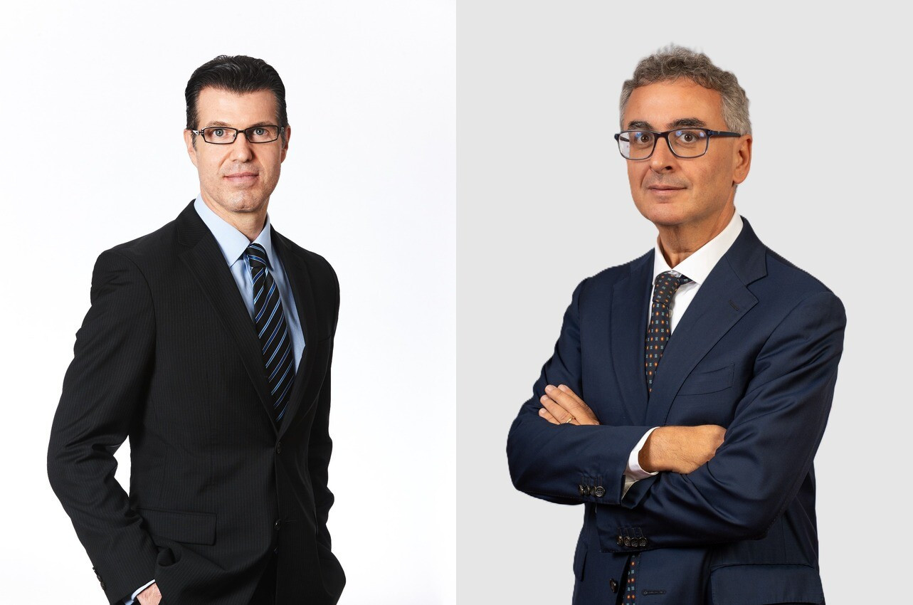 John Legrand, deputy CEO and regional CEO for Emea at IQ-EQ, and Umberto Rosari, CEO of Zenith Global and managing director of IQ-EQ for Italy. (Photos: IQ-EQ; layout: Paperjam)
