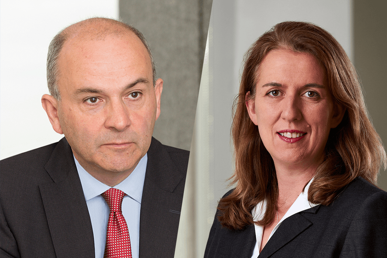 Robert Lind, economist at Capital Group (left) and Julie Dickson, equity investment director at Capital Group (right). Photo: Provided by Capital Group. Montage: Maison Moderne