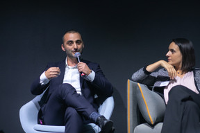 Enea Taga of Google and Biba Homsy of Homsy Legal during Deloitte’s digital assets conference, 20 April 2023. Matic Zorman / Maison Moderne