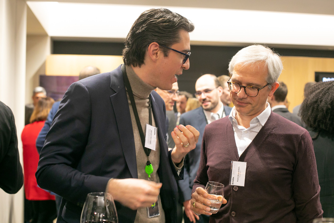 Steven Halmaghi of State Street and Paolo Brignardello of FundsDLT, seen at at Deloitte’s digital assets conference, 20 April 2023. Photo: Matic Zorman / Maison Moderne
