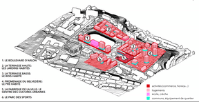 Répartition du programme sur le site ((Illustration: 2001/HHF))