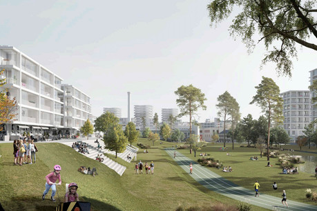 Le projet «Jardin de Luxembourg» conserve la mémoire du stade. (Illustration: 2001/HHF)