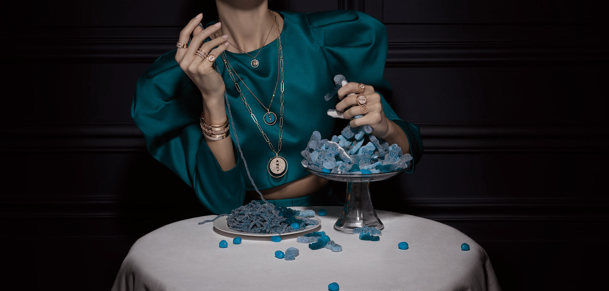 La turquoise est aussi associée au diamant. (Photo: Isabelle Bonjean)