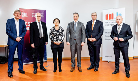 Jean Hilger (à gauche sur la photo) a été nommé à la direction du hub «finnovation» qui a vu le jour au sein de l’Université de Luxembourg. (Photo: Université du Luxembourg)
