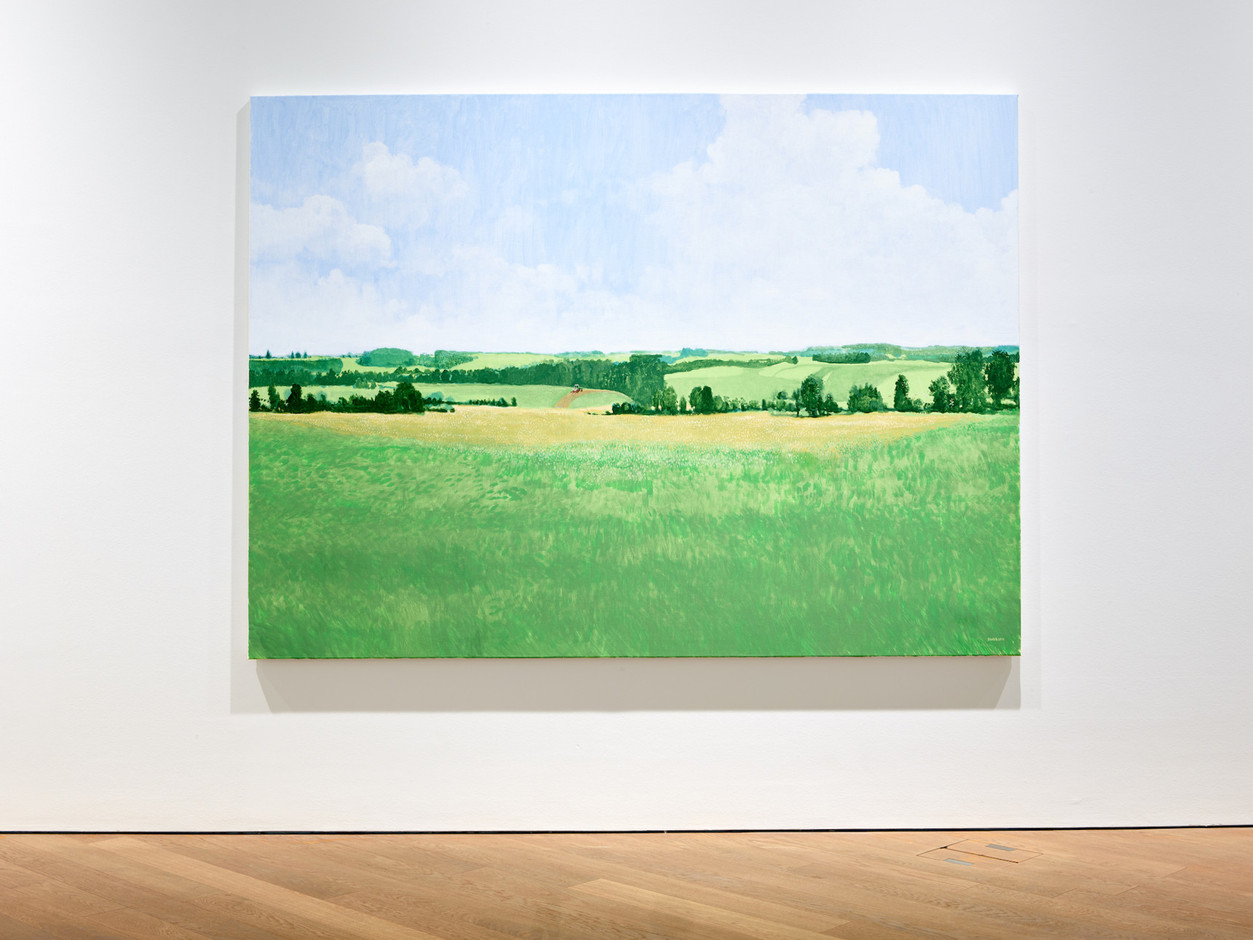 La peinture de Jean-Marie Biwer représente les vastes paysages agricoles luxembourgeois. (Photo: Rémi Villaggi-Mudam Luxembourg)