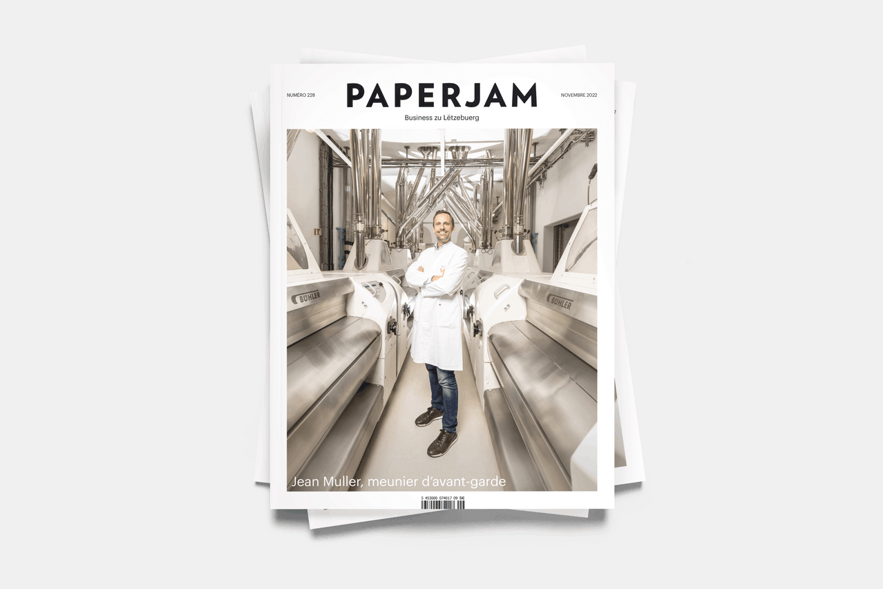 Jean Muller, en couverture du numéro de juin de Paperjam. (Photo: Guy Wolff/Maison Moderne. Illustration: Maison Moderne)