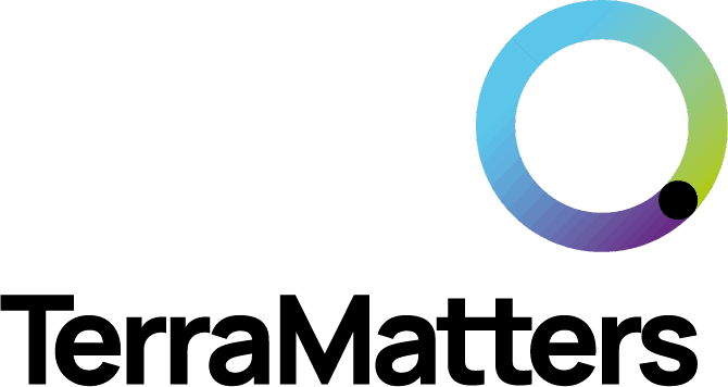 Le logo de Terra Matters évoque les différentes boucles et flux de matières possibles en économie circulaire. (Logo: GIE Terra Matters)