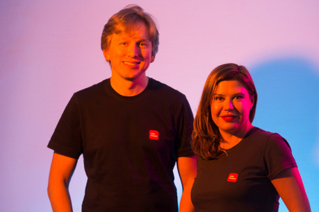 Une approche tangible de la diversité est un des traits communs aux sociétés sélectionnées par le World Economic Forum. À l’image, les cofondateurs de Job Today: Eugene Mizin et Polina Montano. (Photo: Anthony Dehez / archives Paperjam)