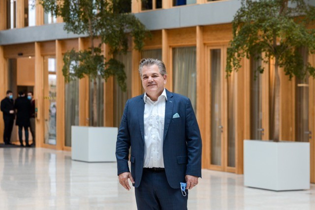 PwC Luxembourg CEO John Parkhouse in the company’s Cloche d’Or headquarters on 26 October. Romain Gamba