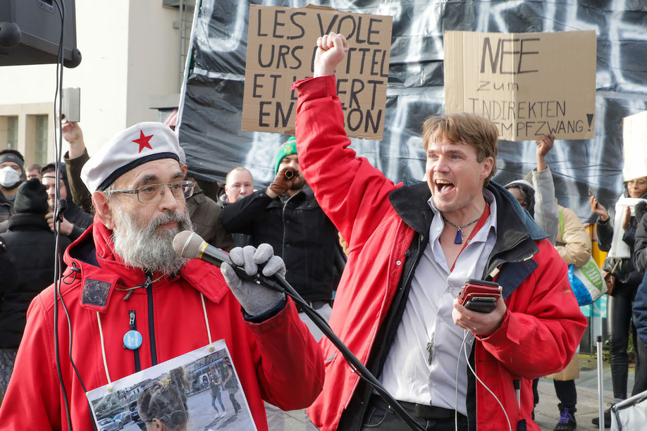 Jean-Marie Jacoby, pictured here with Peter Freitag, is one of the leading figures in the protests against the health restrictions in Luxembourg. He has not yet been convicted of any criminal offence. Luc Deflorenne
