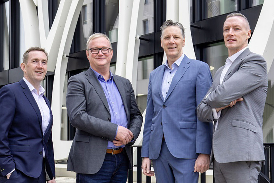 ( l. to r. ) Derek Russell has joined JTC as Client services director, Christiaan van Arkel, (Client services director fund services), Richard Van’t Hof appointed as Managing director fund services and Greg Russell appointed as Head of depositary. (Photo: JTC)