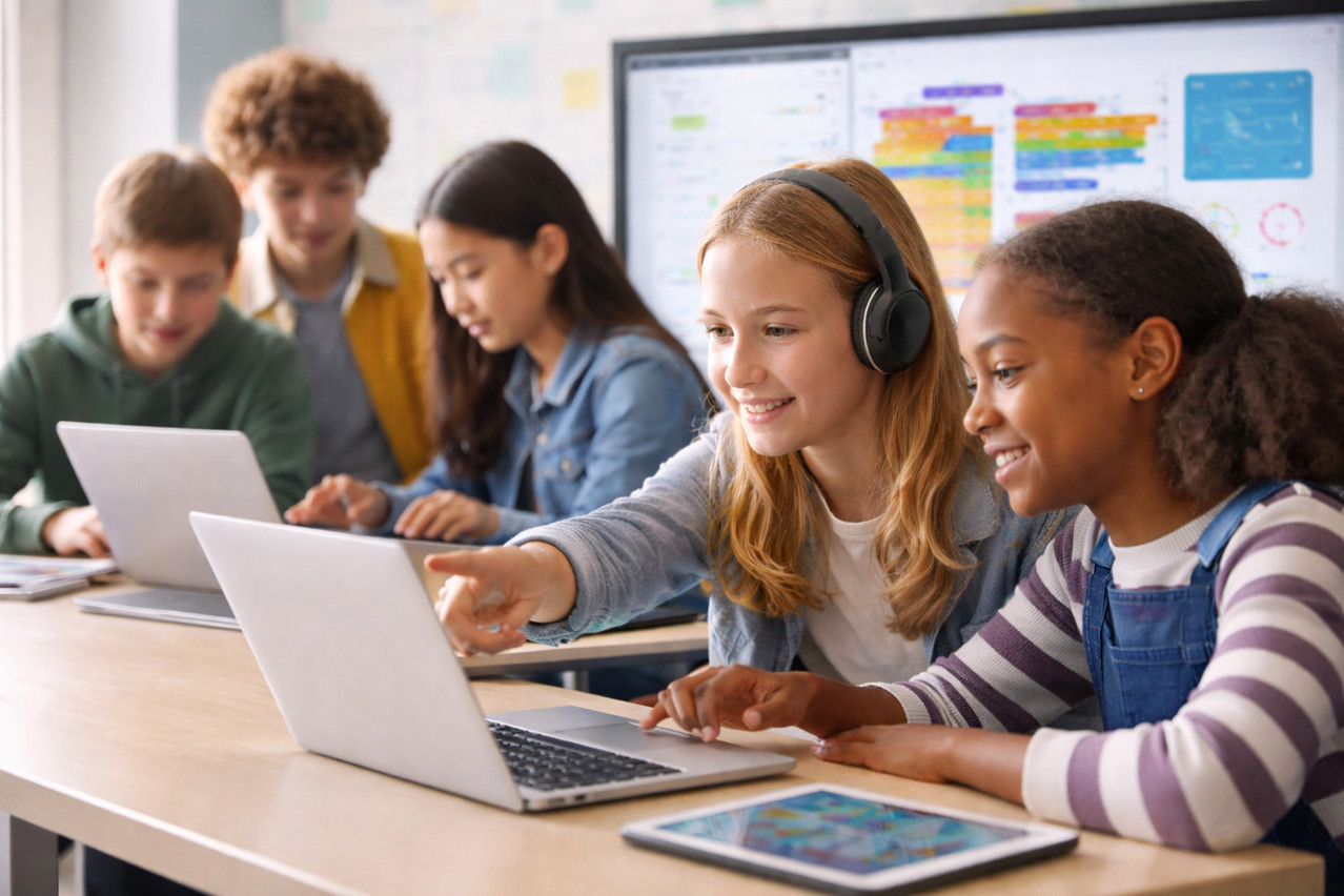 Digital literacy appears to be the skill best mastered by pupils, according to the study. (Photo: ChatGPT)